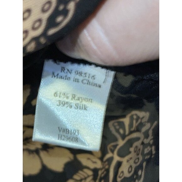 COLDWATER CREEK Floral Silk Rayon Black Velvet Long Sleeve Tunic Jacket - Picture 15 of 16